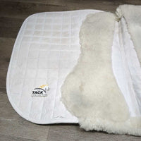 Thick Quilt Dressage Saddle Pad, Fleece Top Lining *vgc, clean, stains, pills, hair, rubs
