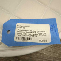 Thick Quilt Dressage Saddle Pad, Fleece Top Lining *vgc, clean, stains, pills, hair, rubs
