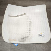 Thick Quilt Dressage Saddle Pad *gc, clean, dingy, hole, stains, rubs, threads, hair, rubs, pills, older, marker
