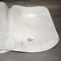 Thick Quilt Dressage Saddle Pad *gc, clean, dingy, hole, stains, rubs, threads, hair, rubs, pills, older, marker
