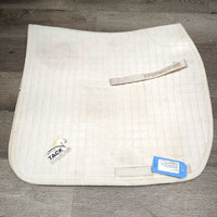 Thick Quilt Dressage Saddle Pad *gc, clean, dingy, hole, stains, rubs, threads, hair, rubs, pills, older, marker, clumpy
