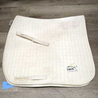Thick Quilt Dressage Saddle Pad *gc, clean, dingy, hole, stains, rubs, threads, hair, rubs, pills, older, marker, clumpy
