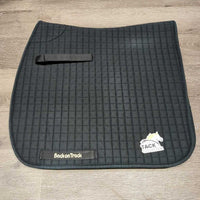 Thick Quilt Dressage Saddle Pad *gc, clean, dingy, hole, stains, rubs, threads, hair, rubs, pills, older, clumpy, cut tags, faded
