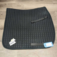 Thick Quilt Dressage Saddle Pad *gc, clean, dingy, hole, stains, rubs, threads, hair, rubs, pills, older, faded, clumpy
