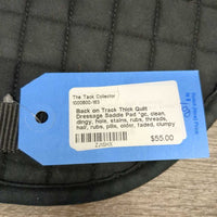 Thick Quilt Dressage Saddle Pad *gc, clean, dingy, hole, stains, rubs, threads, hair, rubs, pills, older, faded, clumpy

