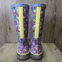 JUNIORS Tall Rubber Boots *vgc/gc, clean, mnr film/residue, sticky, hairy & rubs
