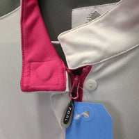 LS Show Shirt, Zipper, Buttons, Magnetic Collar *gc, pits, older, mnr snags & stitching pulls
