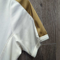 SS Show Shirt, 1/2 Zip Up, Magnetic Collar *gc, pits, older, mnr snags & stitching pulls
