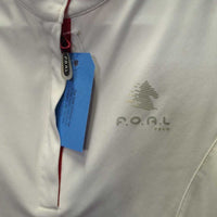 SS Show Shirt, 1/2 Zip Up, Magnetic Collar *gc, pits, older, mnr snags & stitching pulls
