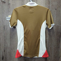 SS Show Shirt, 1/2 Zip Up, Magnetic Collar *gc, pits, older, mnr snags & stitching pulls
