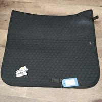 Quilt Dressage Saddle Pad, fleece lined top *vgc, clean, mnr stain?dirt, clumpy, rubs, hair, pills

