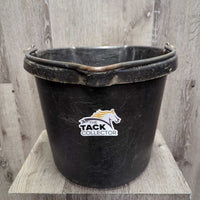 Plastic Flat Back Bucket *gc/fair, clean, scuffed, scratched, faded, rust, chews, opened hinge
