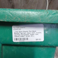 Plastic Flat Back Bucket *gc/fair, clean, bent, cracks, scuffed, scratched, faded, rust, chews, older?

