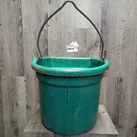 Plastic Flat Back Bucket *gc/fair, clean, bent, cracks, scuffed, scratched, faded, rust, chews, older?
