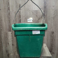 Plastic Flat Back Bucket *gc/fair, clean, bent, cracks, scuffed, scratched, faded, rust, chews, older?
