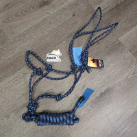 Soft Nylon Rope Halter, nylon lead rope, capped ends, tags *new, 0 snap
