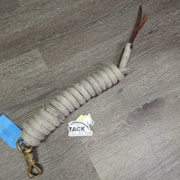Horsemanship Lead Rope, swivel snap, leather tassel *gc/fair, older, clean, dingy, stains, snags, threadss, pills rubs, frays, dingy, snags, stains
