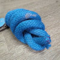 Short Nylon Lead Rope, bull snap *fair, stiff, stained, faded, rust, oxidized
