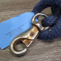 Nylon Lead Rope, bull snap *fair, stiff, older, faded, rust, stiff snap, snags, frays, mnr hair
