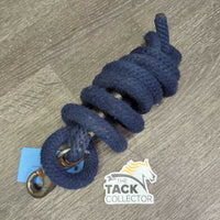 Nylon Lead Rope, bull snap *fair, stiff, older, faded, rust, stiff snap, snags, frays, mnr hair
