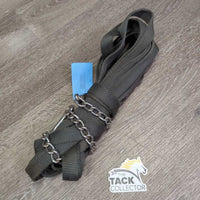 Flat Nylon Lunge Line, 32" nose chain, loop end *gc/fair, clean, repair, faded, rubs, stained, threads, rust

