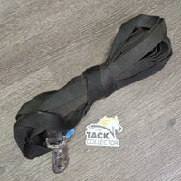 Flat Nylon Web Lunge Line, bull clip, loop end *gc, dirt, mnr faded, rubs, residue, edge rubs, snags
