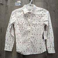 JUNIORS LS Western Shirt, Bling Snaps, tag *new, mnr crinkles
