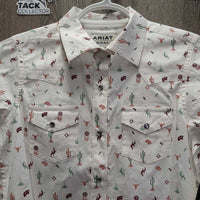 JUNIORS LS Western Shirt, Bling Snaps, tag *new, mnr crinkles
