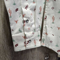 JUNIORS LS Western Shirt, Bling Snaps, tag *new, mnr crinkles
