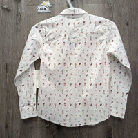 JUNIORS LS Western Shirt, Bling Snaps, tag *new, mnr crinkles
