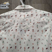 JUNIORS LS Western Shirt, Bling Snaps, tag *new, mnr crinkles
