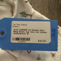 JUNIORS LS Western Shirt, Bling Snaps, tag *new, mnr crinkles
