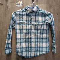 JUNIORS LS Western Shirt, Snap *gc, crinkled, curled edges, puckers, creased
