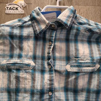 JUNIORS LS Western Shirt, Snap *gc, crinkled, curled edges, puckers, creased
