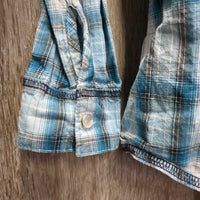 JUNIORS LS Western Shirt, Snap *gc, crinkled, curled edges, puckers, creased
