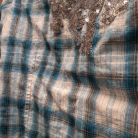 JUNIORS LS Western Shirt, Snap *gc, crinkled, curled edges, puckers, creased
