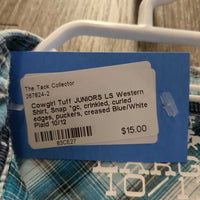 JUNIORS LS Western Shirt, Snap *gc, crinkled, curled edges, puckers, creased
