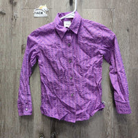 JUNIORS LS Western Shirt, Bling Snaps *gc, crinkled, puckers, shrunk?, thread
