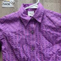JUNIORS LS Western Shirt, Bling Snaps *gc, crinkled, puckers, shrunk?, thread
