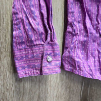 JUNIORS LS Western Shirt, Bling Snaps *gc, crinkled, puckers, shrunk?, thread
