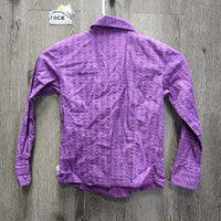 JUNIORS LS Western Shirt, Bling Snaps *gc, crinkled, puckers, shrunk?, thread
