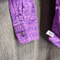 JUNIORS LS Western Shirt, Bling Snaps *gc, crinkled, puckers, shrunk?, thread
