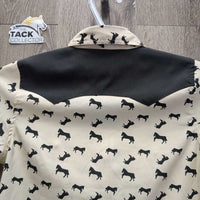 JUNIORS LS Western Shirt, Bling Buttons *gc, MISSING & Loose Buttons, puckers
