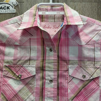 JUNIORS LS Western Shirt, Bling Snaps *xc, mnr puckers
