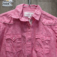 JUNIORS LS Western Shirt, Bling Snaps *vgc/gc, curled edges, rubs, pills, seam puckers, shrunk?, puckered
