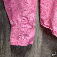 JUNIORS LS Western Shirt, Bling Snaps *vgc/gc, curled edges, rubs, pills, seam puckers, shrunk?, puckered

