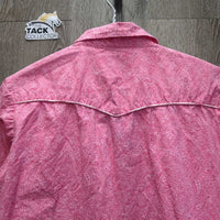 JUNIORS LS Western Shirt, Bling Snaps *vgc/gc, curled edges, rubs, pills, seam puckers, shrunk?, puckered
