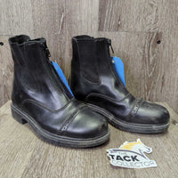 JUNIORS Paddock Boots, zips, Punched toes *gc, mnr dirt, scuffs, scrapes
