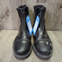 JUNIORS Paddock Boots, zips, Punched toes *gc, mnr dirt, scuffs, scrapes

