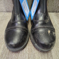 JUNIORS Paddock Boots, zips, Punched toes *gc, mnr dirt, scuffs, scrapes
